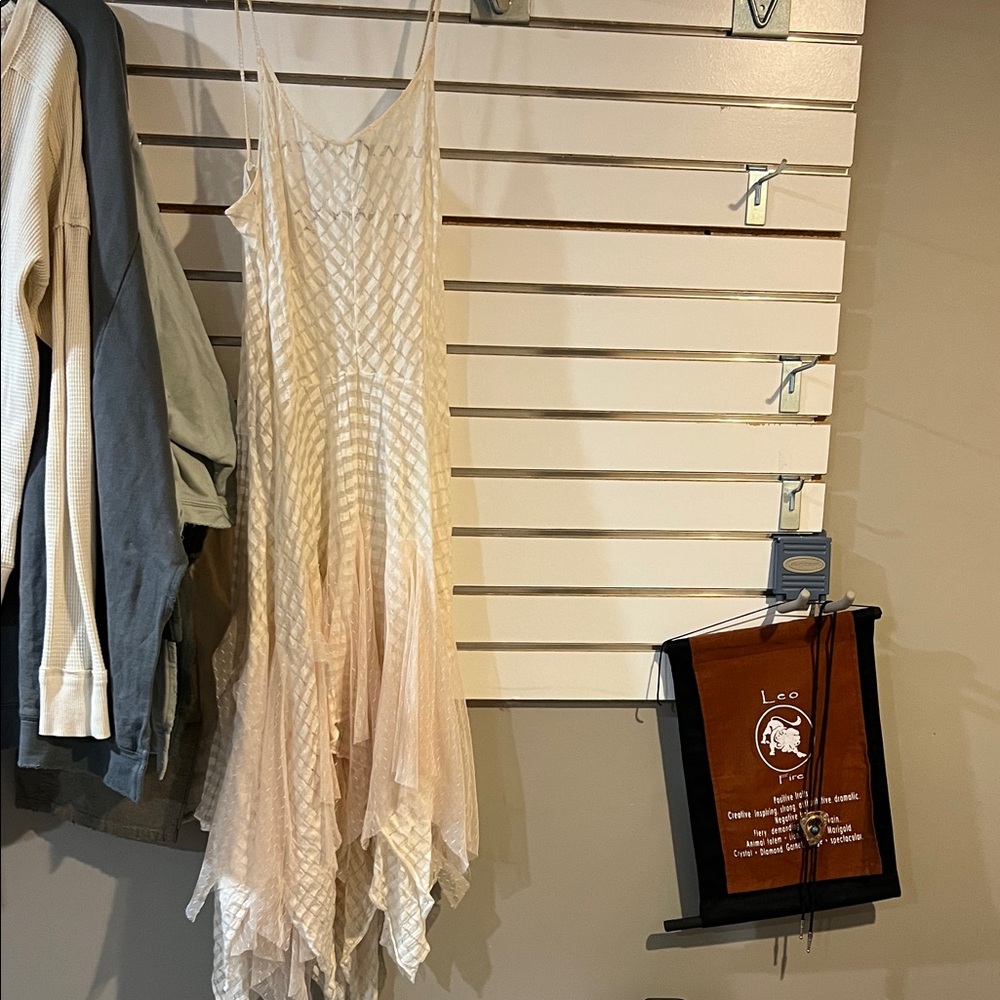 Free People Cream and White Intimate Dress
